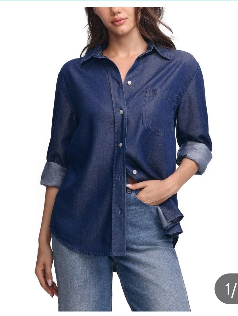 (6)Frye Ladies Lyocell Denim Button-Down Shirt